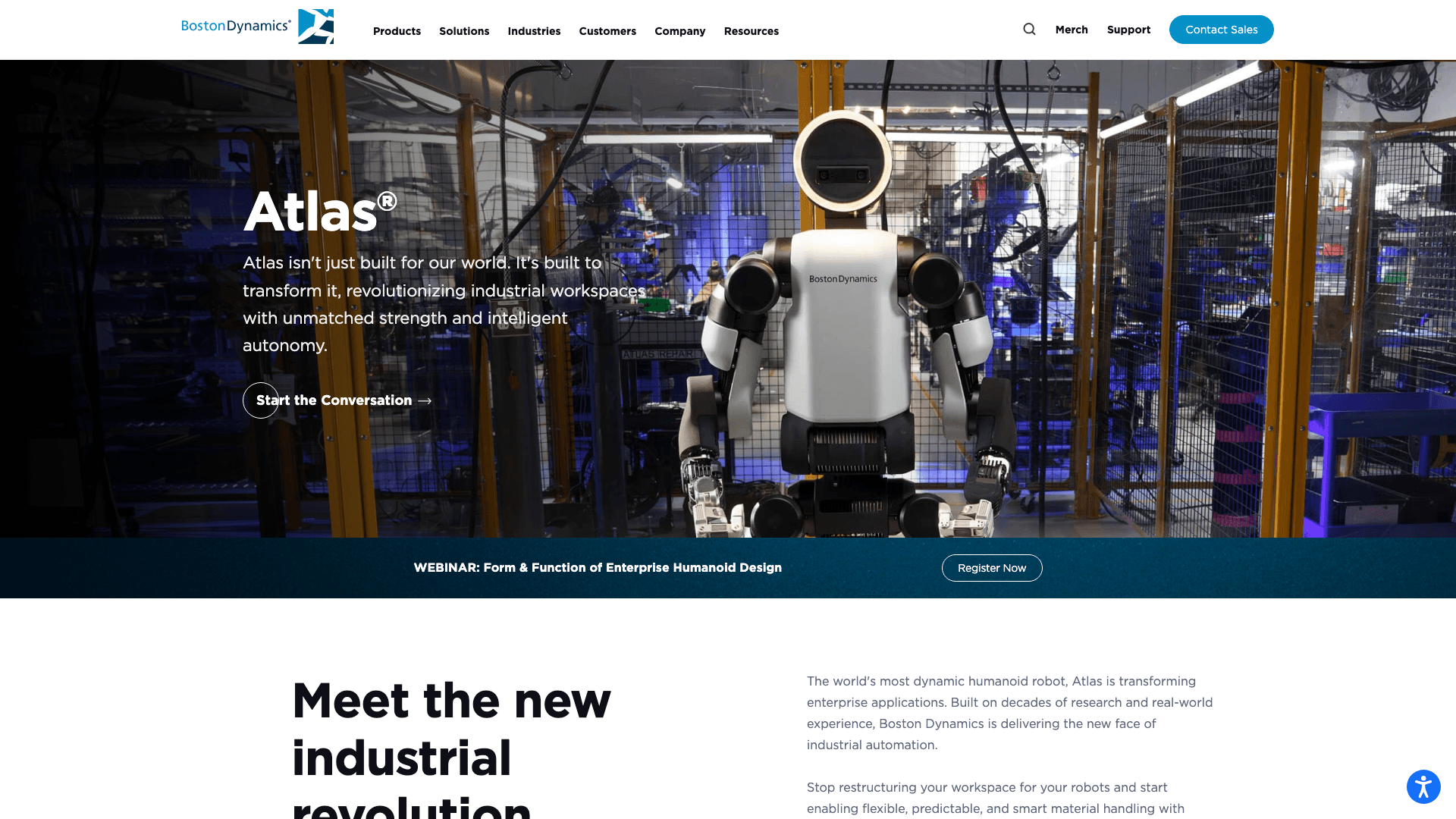 Boston Dynamics Electric Atlas robot i karakteristisk dynamisk pose